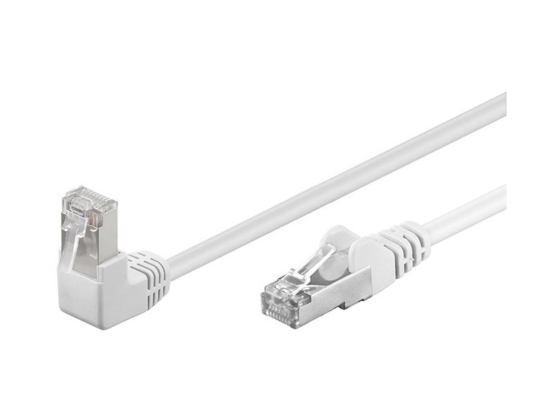 Kabel Patchcord Cat 5e F/UTP (1x90°) RJ45/RJ45 5m biały