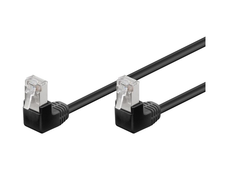Kabel Patchcord CAT 5e F/UTP (2x90°) RJ45/RJ45 0,5m czarny