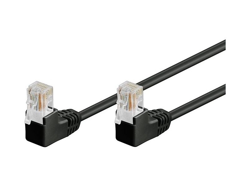 Kabel Patchcord CAT 5e U/UTP (2x90°) RJ45/RJ45 0,5m czarny