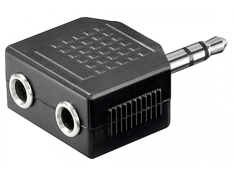 Adapter do słuchawek AUX, złącze jack 3,5 mm 1 na 2 1x wtyczka jack 3,5 mm (3-pinowa, stereo) 2x złącze jack 3,5 mm (3-pino