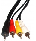 Kabel Jack 2.5 cztero-polowy 3 x RCA luzem 1,5m