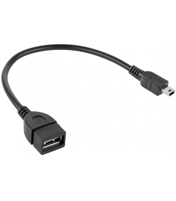 Kabel USB gniazdo A - wtyk mini USB 20cm OTG