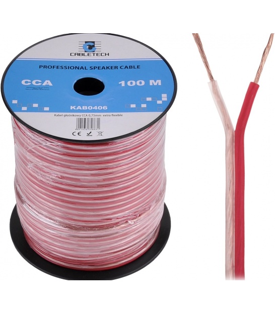 Kabel głośnikowy CCA 0.75mm Cabletech extra flexible