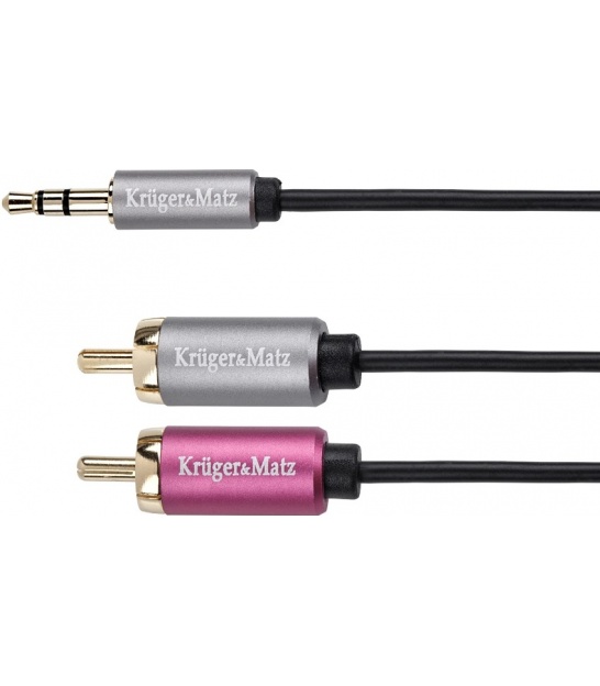 Kabel wtyk jack 3.5 - 2RCA stereo 1.0m Kruger&Matz