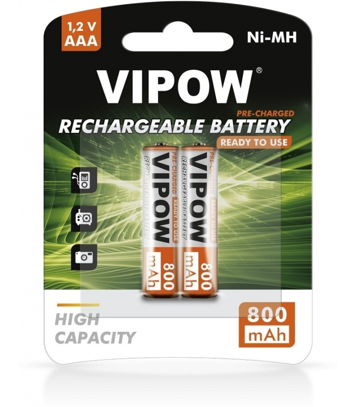 Akumulatorki VIPOW HR3 800 mAh Ni-MH 2szt/bl RTU