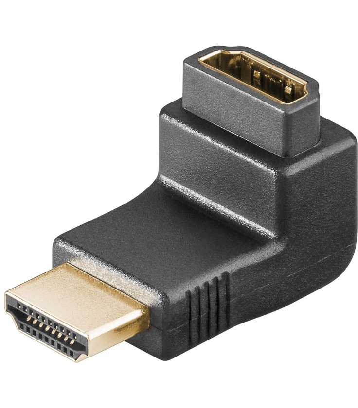 Adapter kątowy HDMI, pozłacany