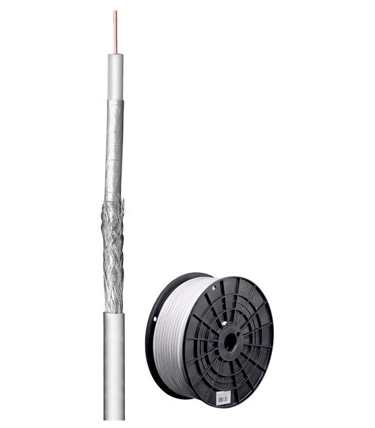 100 kabel koncentryczny antenowy dB, ekranowanie 2x, CCS, 250 m