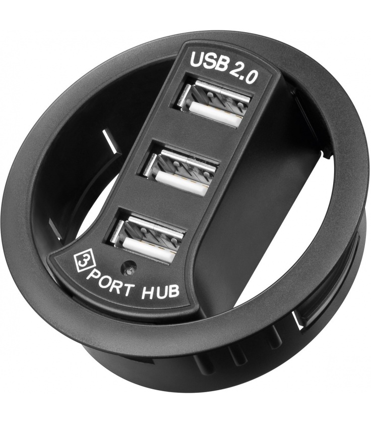3-portowy koncentrator USB 2.0 Hi-Speed In-Desk/rozdzielacz