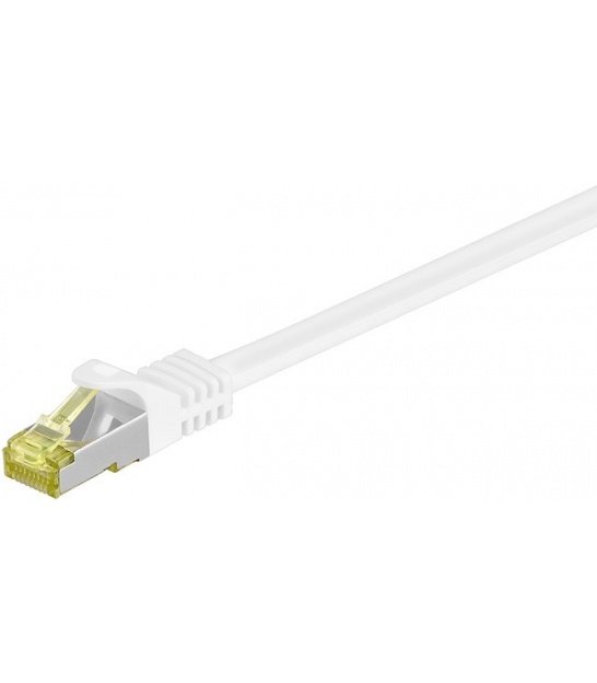 Kabel Patchcord CAT 7 S/FTP PIMF (z wtykami CAT 6a RJ45/RJ45) 3m biały
