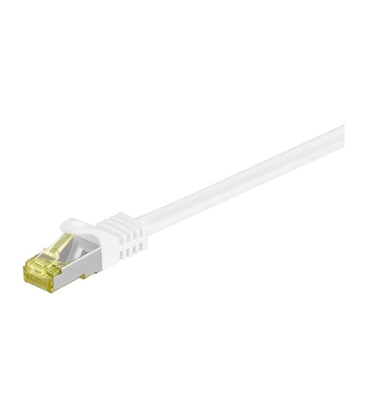 Kabel Patchcord CAT 7 S/FTP PIMF (z wtykami CAT 6a RJ45/RJ45) 7.5m biały