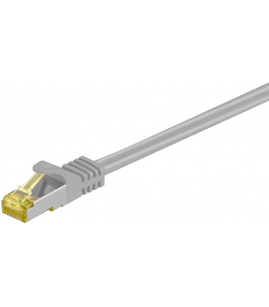 Kabel Patchcord CAT 7 S/FTP PIMF (z wtykami CAT 6a RJ45/RJ45) 0.25m szary