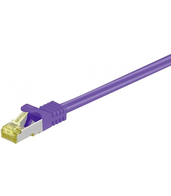 Kabel Patchcord CAT 7 S/FTP PIMF (z wtykami CAT 6a RJ45/RJ45) 0.50m fioletowy