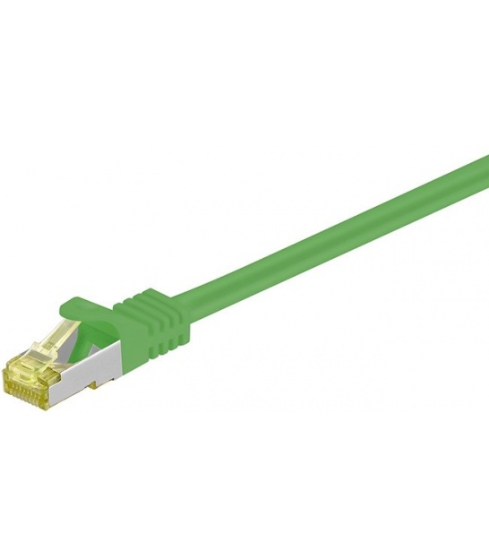 Kabel Patchcord CAT 7 S/FTP PIMF (z wtykami CAT 6a RJ45/RJ45) 1m zielony