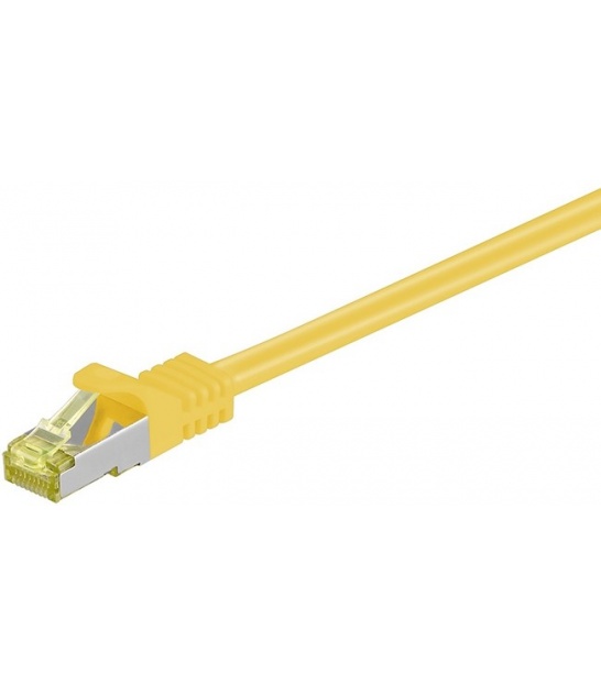 Kabel Patchcord CAT 7 S/FTP PIMF (z wtykami CAT 6a RJ45/RJ45) 15m żółty
