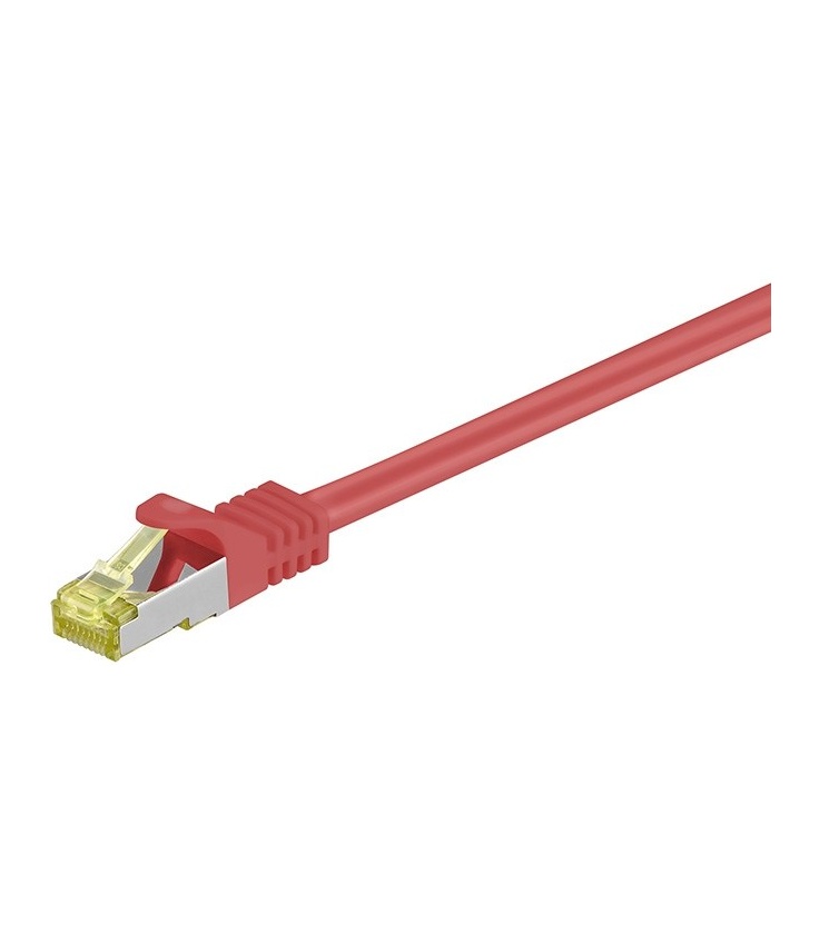 Kabel Patchcord CAT 7 S/FTP PIMF (z wtykami CAT 6a RJ45/RJ45) 15m czerwony