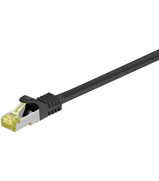 Kabel Patchcord CAT 7 S/FTP PIMF (z wtykami CAT 6a RJ45/RJ45) 25m czarny
