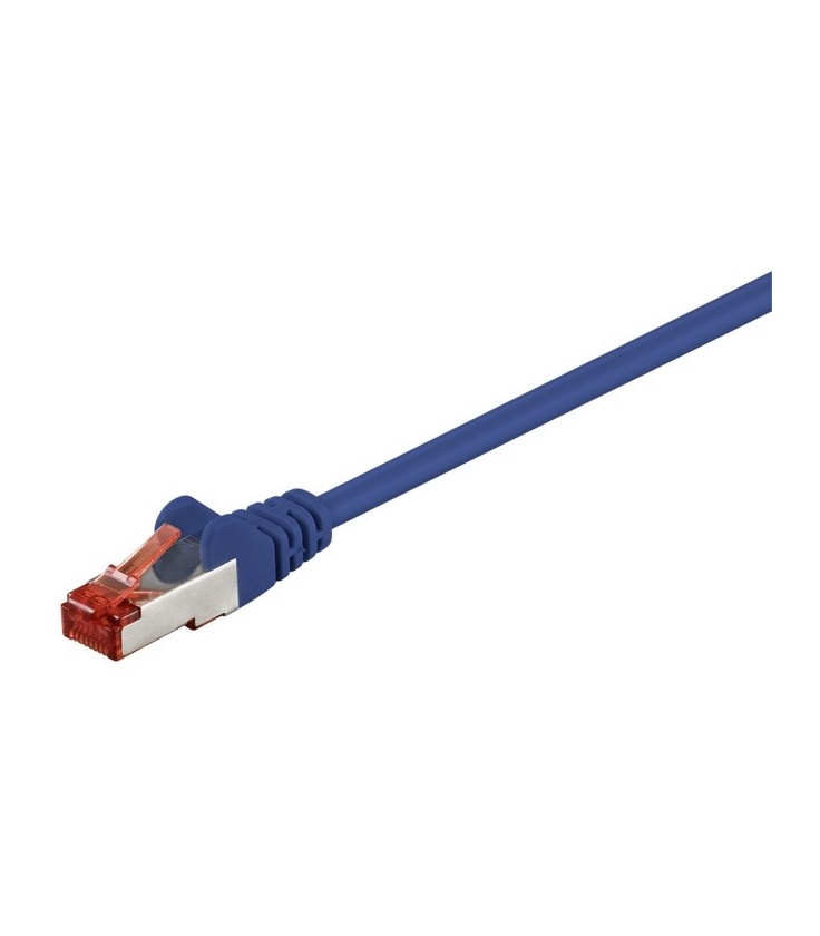 Kabel Patchcord CAT 6 S/FTP PIMF LC RJ45/RJ45 0.50m niebieski