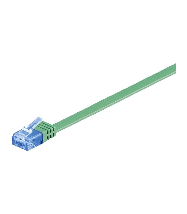 Kabel płaski Patchcord CAT 6a U/UTP RJ45/RJ45 5m zielony