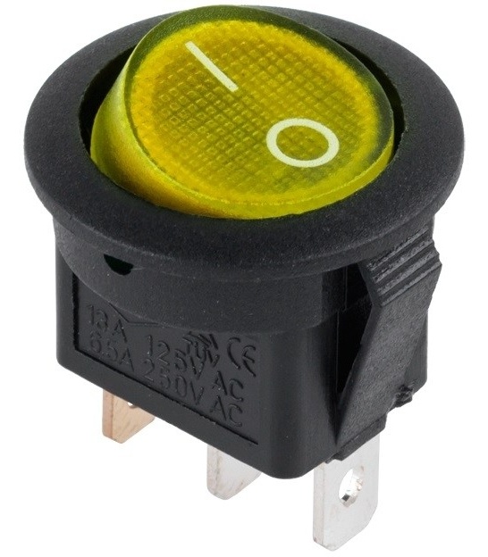 Przełącznik 230V podświetlany żółty