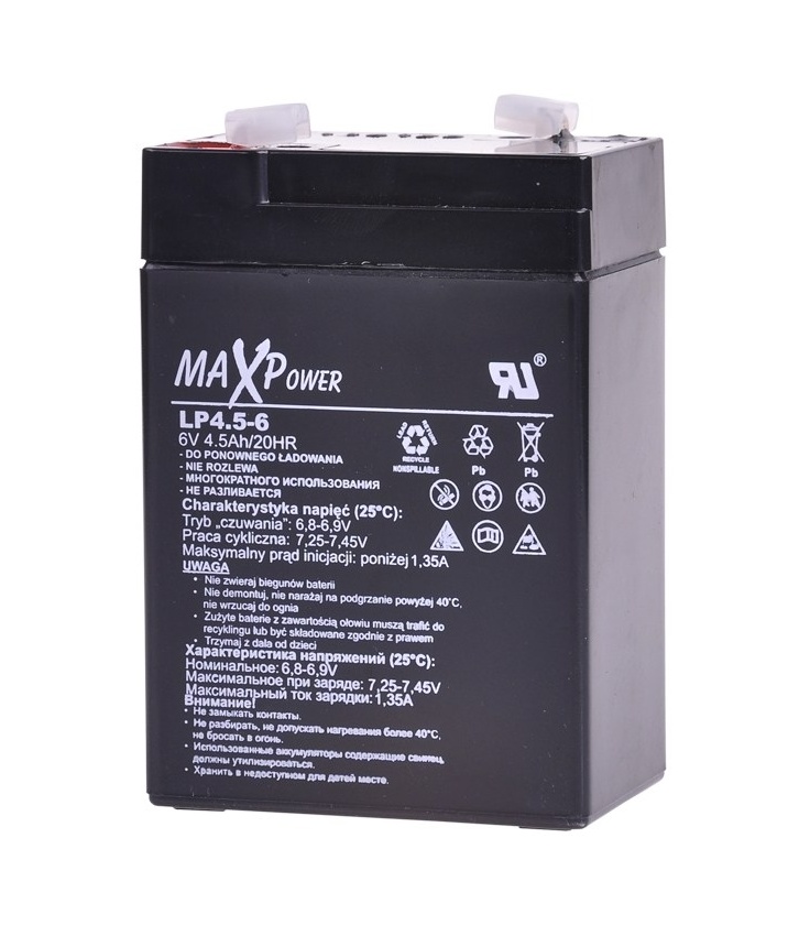 Akumulator żelowy 6V 4.5Ah MaxPower