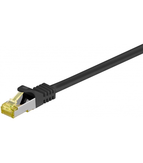 Kabel Patchcord CAT 7 S/FTP PIMF (z wtykami CAT 6a RJ45/RJ45) 0.25m czarny