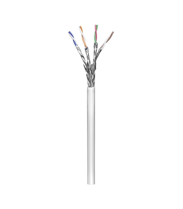 Kabel instalacyjny (drut) CAT 6 S/FTP PiMF CCA 305m szary