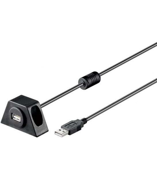 Przedłużacz USB 2.0 Hi-Speed z uchwytem montażowym 1,2 m, Czarny