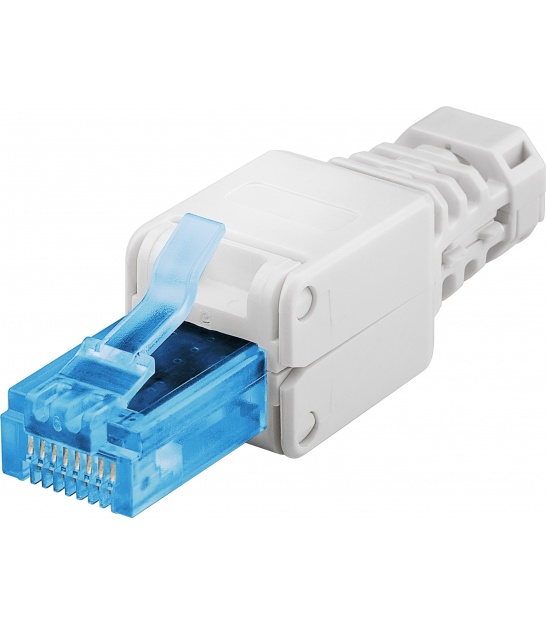 Tool-free CAT 6A UTP RJ45 network connector, CAT 6A - for three different cable diameters: up to 5.2 mm / 6.4 mm / 7.5 mm