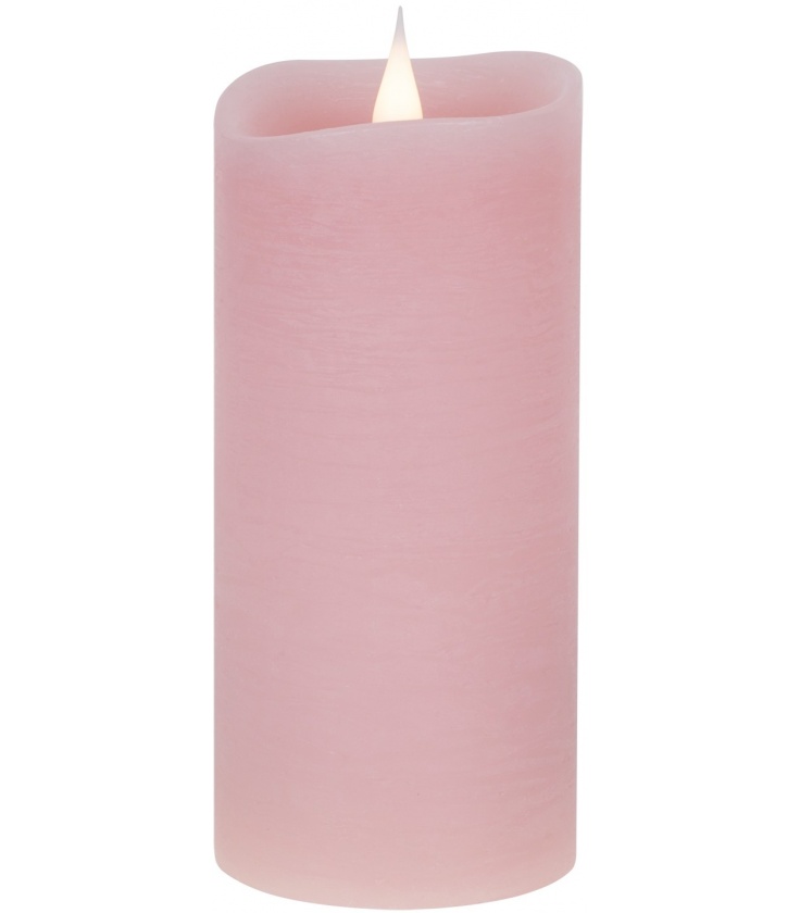 Świeca woskowa LED średnia rustic pink