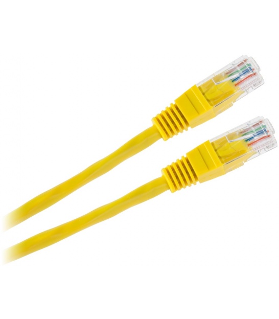 Patchcord kabel UTP 8c wtyk-wtyk 1.0m CCA żółty