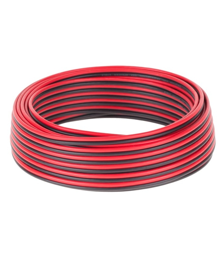 Kabel głośnikowy CCA 0.75mm czarno-czerwony 10M