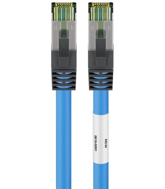 Kabel Patchcord CAT 8.1 S/FTP PIMF RJ45/RJ45 25m niebieski