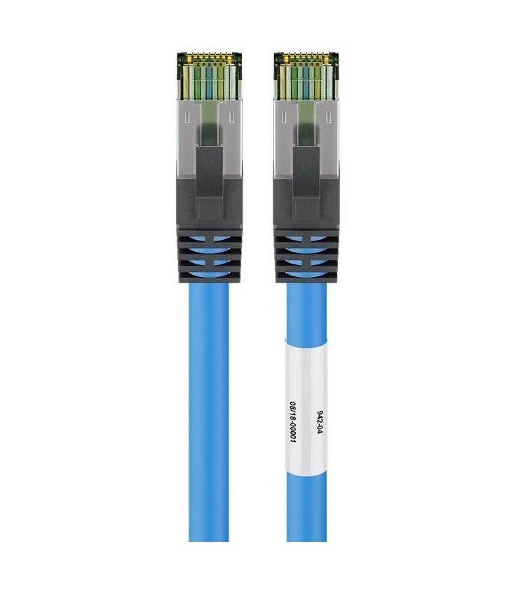 Kabel Patchcord CAT 8.1 S/FTP PIMF RJ45/RJ45 5m niebieski