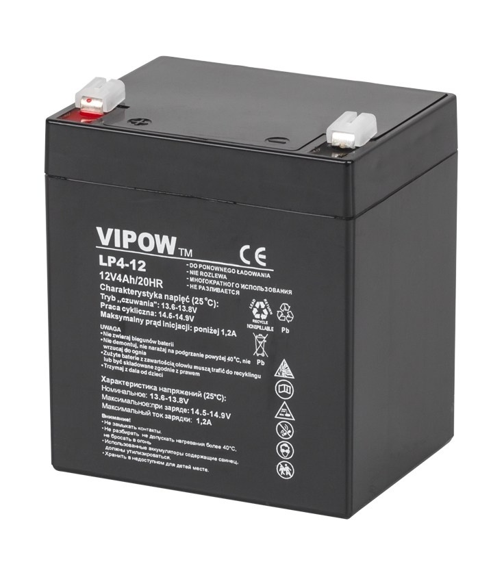 Akumulator żelowy VIPOW 12V 4Ah