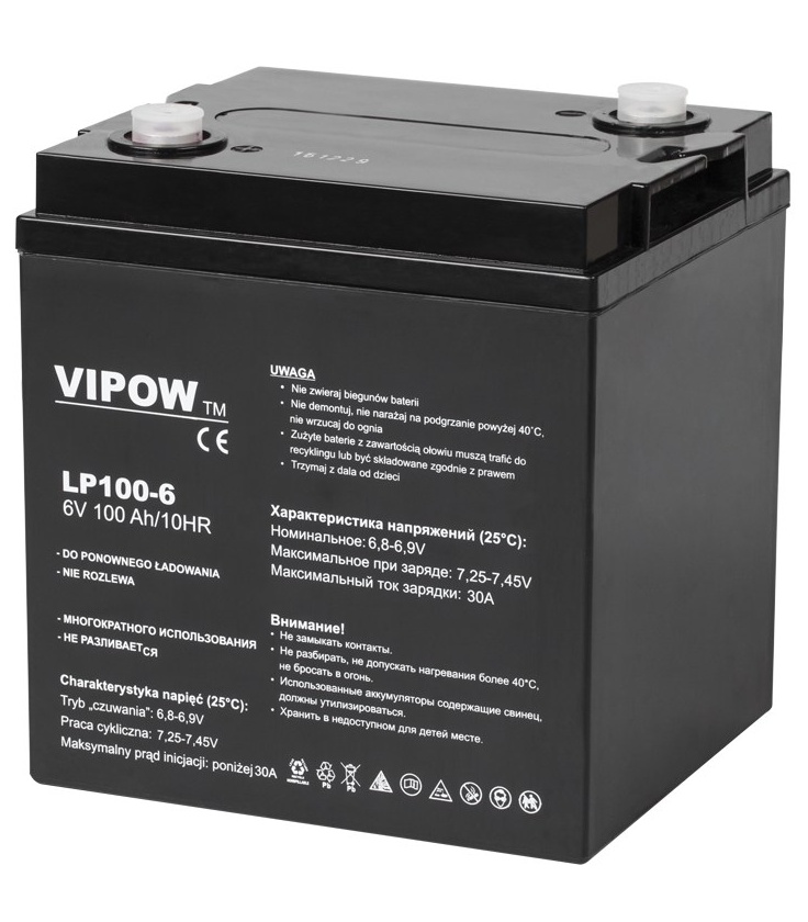 Akumulator żelowy VIPOW 6V 100Ah
