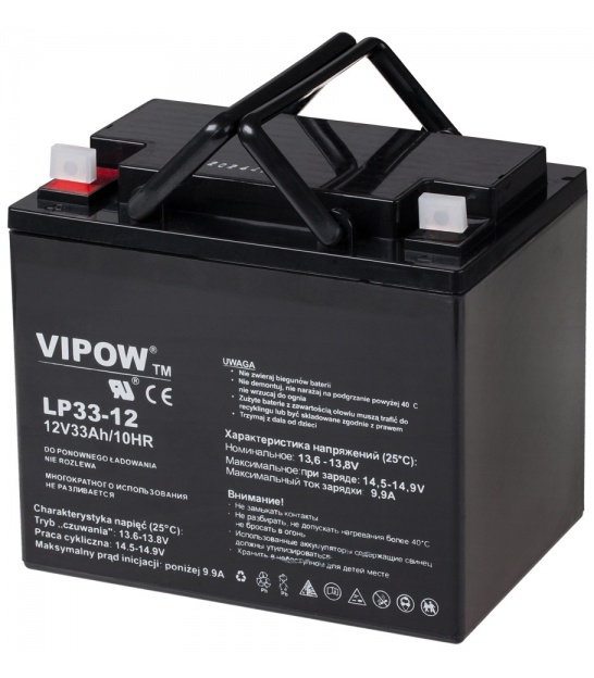 Akumulator żelowy VIPOW 12V 33Ah