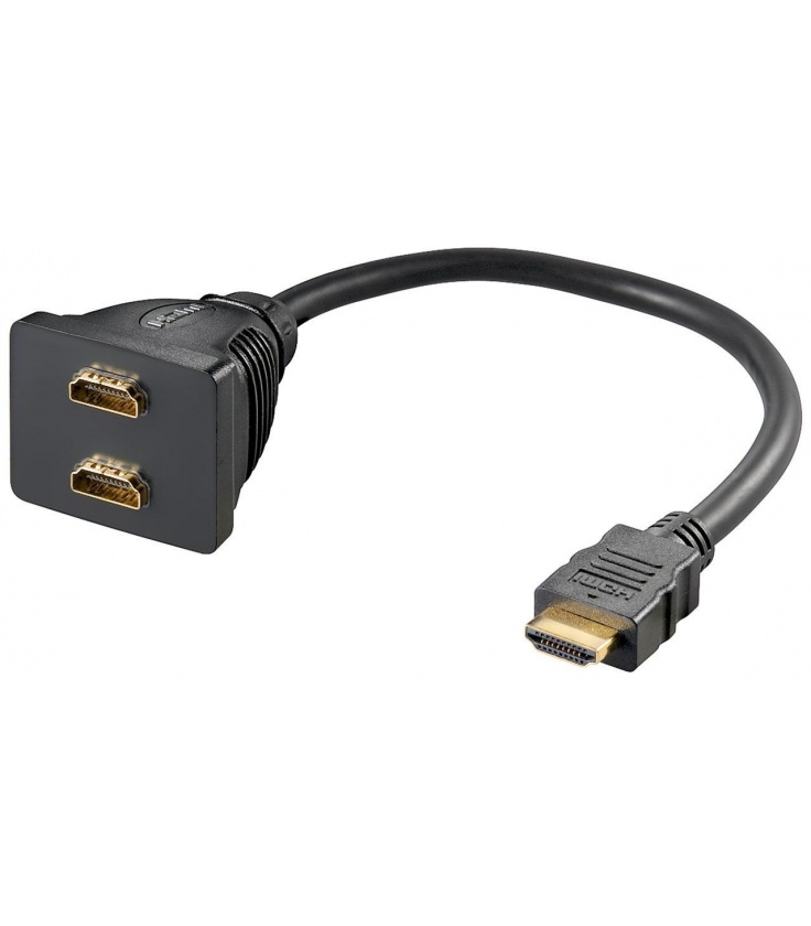 Kabel adapter wtyk  HDMI- gniazdo HDMI 2x Goobay