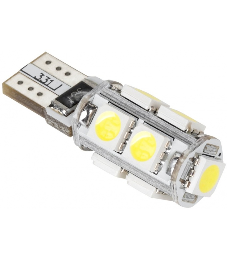 Lampa samochodowa LED T10, 9 x SMD5050, 12V, biała