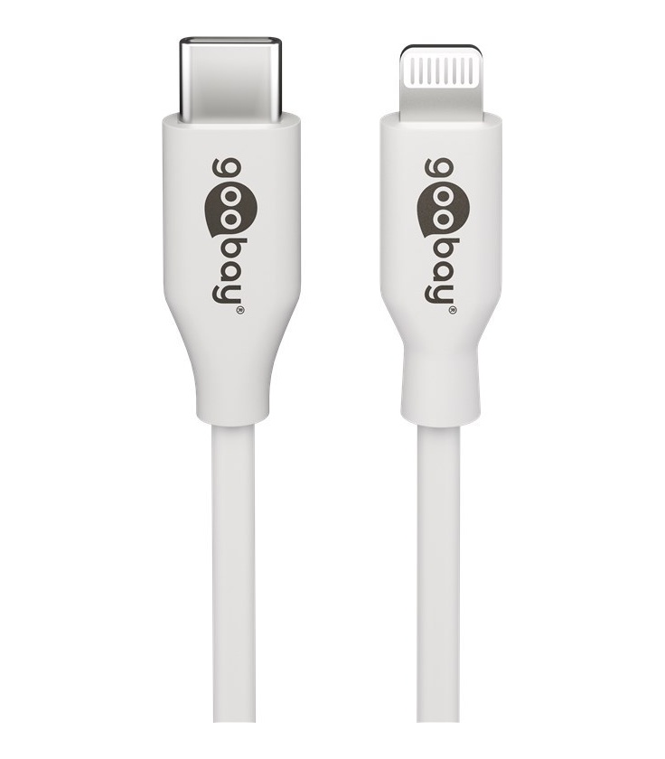 Kabel do ładowania i synchronizacji Lightning-USB-C 1m Goobay biały