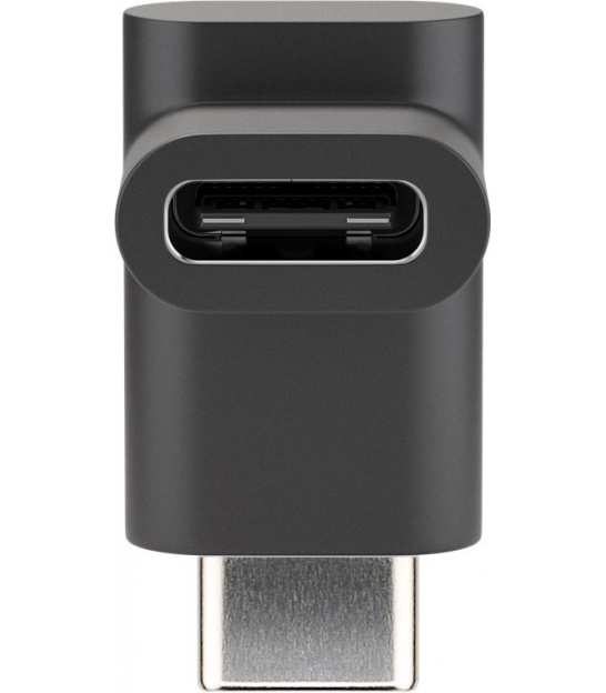 Kątowy adapter USB-C™ na USB-C™ 90°, czarny Goobay