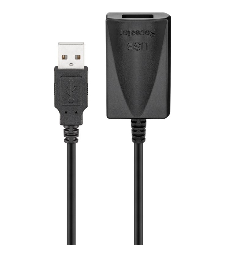 Aktywny przedłużacz USB 2.0, Czarny 5m Goobay