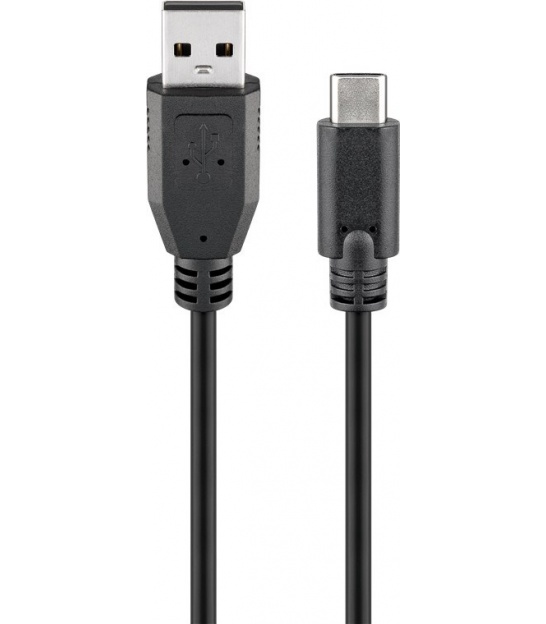 Kabel USB 2.0 USB-C™ na USB-A, czarny 0,5m Goobay