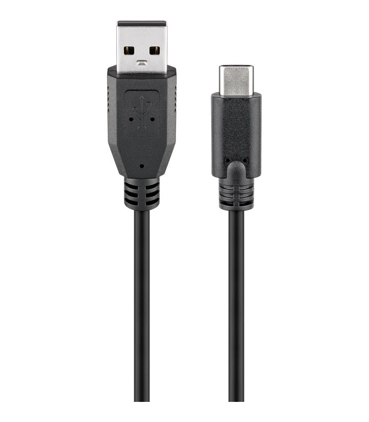Kabel USB 2.0 USB-C™ na USB-A, czarny 1m Goobay
