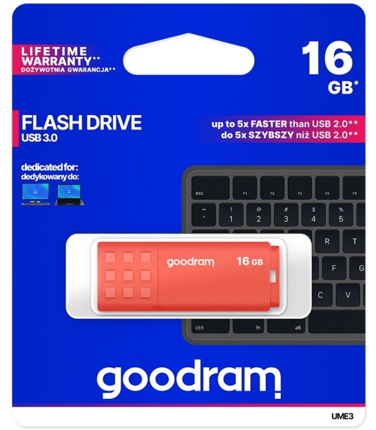 Pendrive Goodram USB 3.0 16GB pomarańczowy