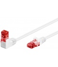 Kabel Patchcord Cat 6 U/UTP (1x90°) RJ45/RJ45 0.5m biały