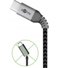 Kabel tekstylny USB-C ™ / USB-A z metalowymi wtyczkami 0,5m Goobay