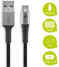 Kabel tekstylny Micro USB / USB-A z metalowymi wtyczkami 1m Goobay