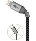 Kabel tekstylny iPhone Lightning / USB-A z metalowymi wtyczkami 0,5m Goobay