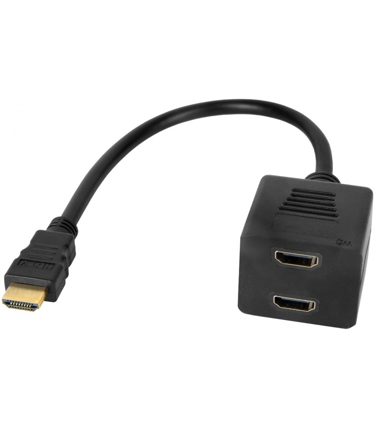 Adapter wtyk HDMI - 2x gniazdo HDMI 20 cm