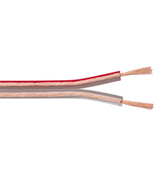 Speaker cable transpKabel głośnikowy Przezroczysty CU 50m 2 x 0,35 mmarent CU - 50 m roll, cable diameter 2 x 0.35 mm²